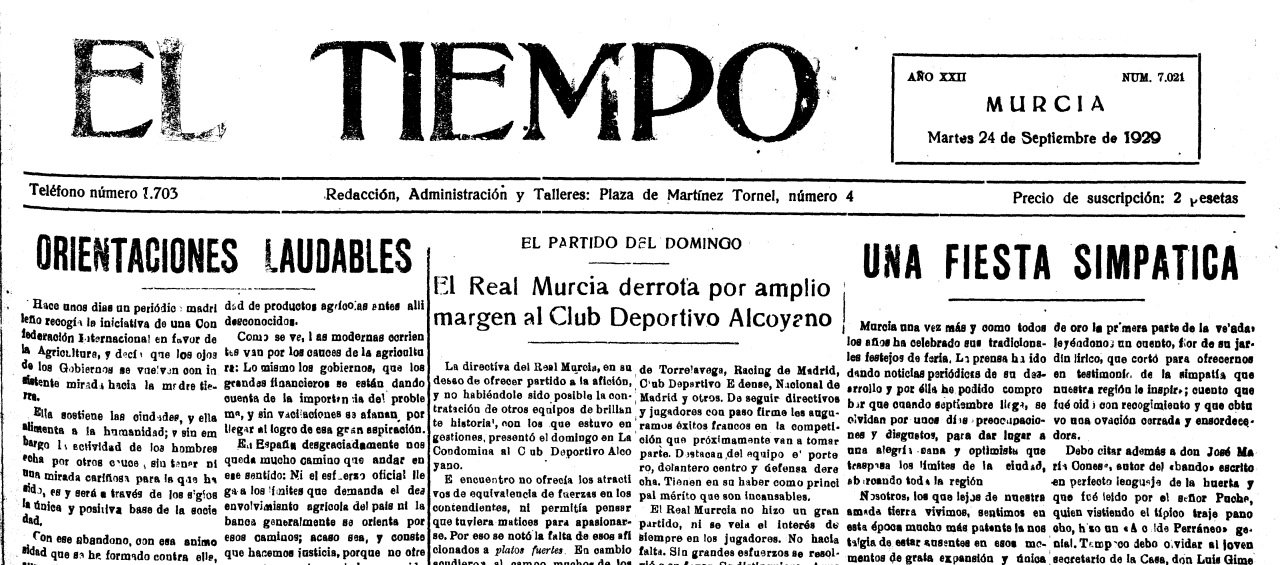 Primer Real Murcia Alcoyano en 1929